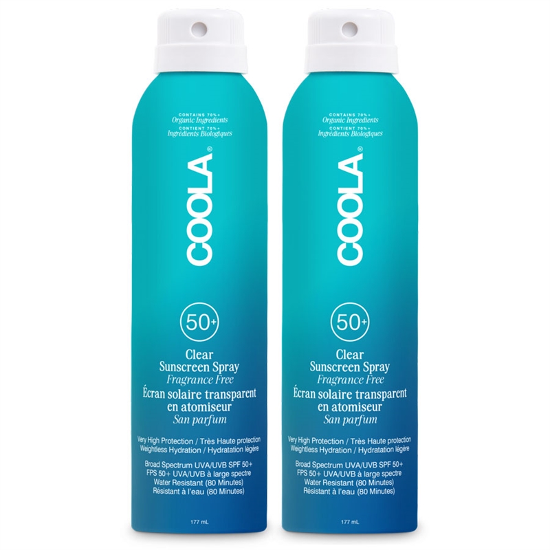 Coola Classic Body Spray Fragrance-Free SPF50 - 177ml - x2