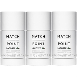 Lacoste Match Point Deodorant Stick 75ml x 3