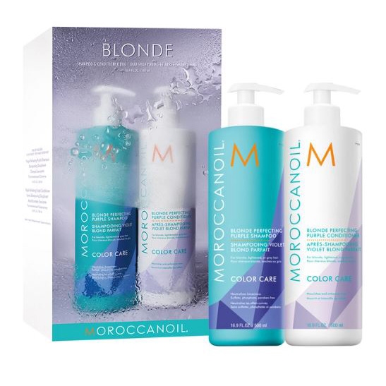 Moroccanoil Duo Box 500ml Blond Perfecting Purple